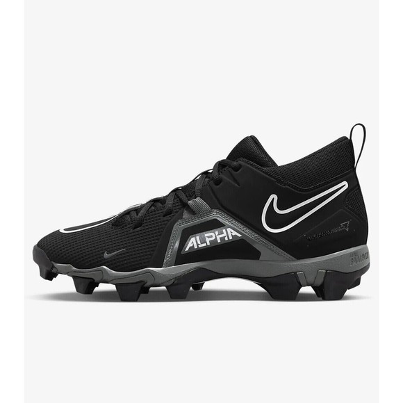 Nike Alpha Menace 3 Shark Men\'s 12 Football Cleats Black/Grey/White CV0582-010‎ main image 8